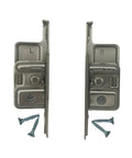 Top Shelf Nickel Drawer Front Mounting Brackets For Metabox Drawer Systems C15 C17 And M15 Models, left and right pair with screws.