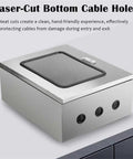 Weatherproof 36x24x6in Electrical Junction Box With Clear Viewing Window Built To Last Heavy Duty 2mm Thick Wall Mount Enclosure For Indoor Outdoor Use Rugged Metal Electrical Chest For Home And Industrial Panels, side view with bottom cable holes