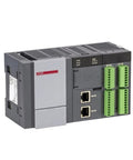 Programmable Logic Controller Module XBC-DR28UP PLC For Industrial Automation, Plug-and-Play Controller With Easy Install, Rock-Solid Reliability, Anti Interference, Wide Adaptation, Digital Logic Control For Smart Machines. Gray industrial PLC module with green terminal blocks and Ethernet ports