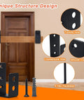 2x4 Door Barricade Brackets 4 Pack Heavy Duty U Brackets For Home Garage Gate Barn Shed Reinforcement shown mounted on door