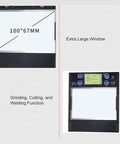 Rock Solid Automatic Darkening Welding Lens Filter With Solar And Battery Power Grinding Mode Low Voltage Alarm Workhorse Housing Scratch Proof Helmet Replacement For Stress Free Fabrication, extra large 100x67mm window display.