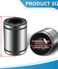 SW4G 1/4 Inch Ball Linear Bushing Bearing With Double Sided Rubber Seals For Pro CNC And 3D Printer Motion, front and side view