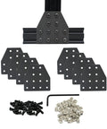 8 Sets T Shape Joint Plate Connectors Corner Brackets For 2040 Aluminum Extrusion Includes M5 T Nuts Screws Wrench Black, showcasing assembly components.