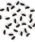 Overhead view of 30 AC 125V 2A Micro SPDT Limit Switches with Long Hinge Lever, 3 Pin Rocker Style for Arduino, compact size