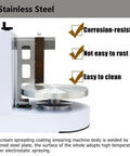 Smooth As Butter Automatic Cake Icing Smoother And No Fuss Cream Spreading Machine With Adjustable Stainless Steel Blades for 4-14 inch cakes.