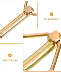Close-up view of heavy duty linch pin with ring, carbon steel material showing fine texture and clear details.