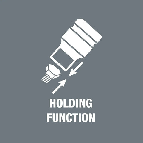 Illustration showing holding function of Zyklop 3/8 Inch Drive Socket With Holding Function, 8 x 29 mm, Chrome Vanadium Steel