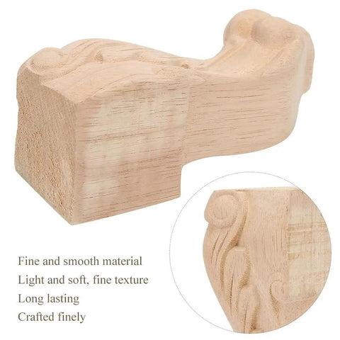 European Style Engraved Wooden Furniture Feet Carved Legs For Sofa Cabinet Table, solid rubber wood, detailed engraving shown