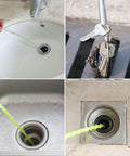 Multi-use slim flexible grabber tool retrieving objects from drains and grates.