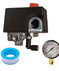 Badass Zero Drag Replacement Pressure Switch For Craftsman Air Compressor Heavy Duty 034-0228 with gauge and tape.