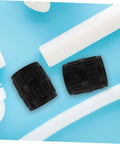 Dual Tubing Reamer Set For No Hassle Deburring on blue backdrop with pipes, compact black inner and outer tools for water and copper pipes
