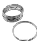 51mm Stainless Steel Split Rings For BCD Attachment, 2.5mm Wire, 5 Pack, shown in a stack and single ring view for scuba accessories