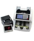 Slick High Performance Money Counter With Digital Lcd Display showing cash counting and totals, featuring a fake bill scanner.