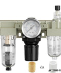 Rugged FRL Combo Unit For Your Compressed Air System With AC2000-02D, AC3000-02/03D, AC4000-04/06D, AF5000-06 Fiber Core Filters