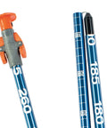 Stealth 300 Avalanche Probe With Laser-Etched Depth Markings, 118 Inch Extended, blue aluminum with measurement markings and handle