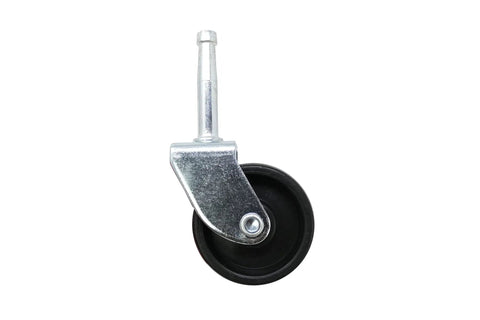 Heavy Duty Black Plastic Swivel Caster with Ball Bearing Wheel and Brass Stem Mount for furniture use.