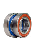 Built Tough High Precision Angular Contact Bearing For CNC Engraving Machines Single Row Models 7200 Through 7205 With Double Shields and visible colored seals.