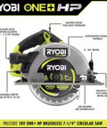 18V Brushless Cordless 7 Inch Circular Saw Tool with Beast Mode Power and 5000 RPM for Tough Jobs and Smooth Cuts Professional Grade Heavy Duty Construction Knocking Wood like a Boss Tool Only, showing adjustable depth gauge and LED worklight.