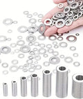 580 Pcs Stainless Steel Washer Set Flat And Spring Lock Washers 9 Sizes M2 To M10 304 Stainless Steel Corrosion Resistant Heavy Duty Hardware Kit