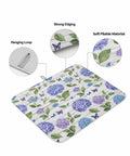 Two Pack Kitchen Drying Mats Set With Hanging Loop Farmhouse White Wood Grain Microfiber Absorbent Reversible Quick Drying