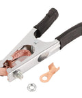 Solid US Style 500A Ground Clamp Welding Earth Clip With High Conductivity Copper Build And Electroplated Finish For Durable Manual Welder Jobs That Really Hold Up - Close-up view of a copper clamp and accessories.