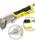 Locking Sheet Metal Duckbill Pliers With 9.72 Inch Reach, High Carbon Steel, Adjustable Opening Metal Bender Tool for welding and shaping