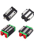 Slide Block And Linear Guide For 30 Series Rail, HGR30 Compatible Head Guide, HGH30CA HGW30CC Compatible, Black Finish, shown in four views