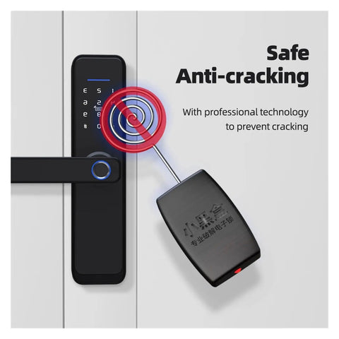 Sleek Tuya Voice Controlled Door Lock With Super Chill Smart Life App Setup And Bulletproof Ic Card Plus Physical Key Backup for rock solid home security, featuring anti-cracking technology.