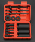 Pro Grade 14 Piece Inner Bearing Puller Extractor Tool Kit Made From Tough 45 Steel With Cool Surface Finish Ideal For Car Motorcycle Electric Bike Repair Comes With Rugged Case To Store Items Safely For Any Repair Job Ensures You Handle Things Easy Peasy., red case with 14-piece 45 steel inner bearing puller set, 9-23mm