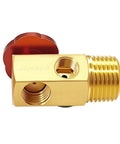 Badass Heavy Duty brass air manifold valve with red adjustment knob and NPT ports for compressor use.