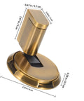Heavy Duty Mechanical Door Stopper With Adhesive Or Screw Mount Adjustable Zinc Alloy Windproof Floor Catch For Garage Gates And Home Security Easy Push Lock System close-up view of dimensions and design