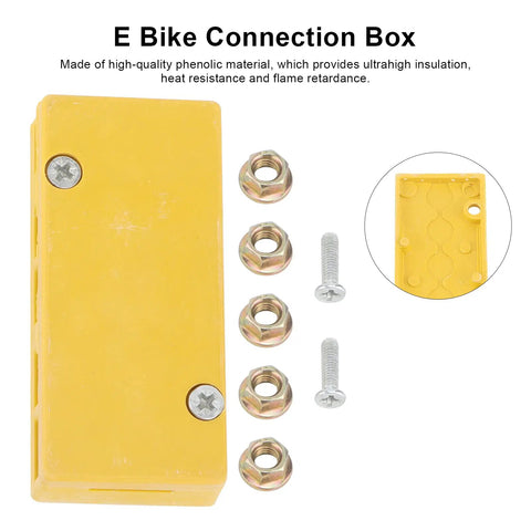 Ebike Junction Box For Controllers And Battery Wires, Insulated Wire Connector Case In Phenolic Material, screws and nuts included
