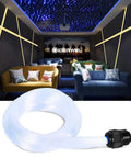 Kick Your Home Decor Game With Top Tier RGBW End Glow Fiber Optic Cable Bundle Featuring Flexible Plastic Yarns in a stylish living room.