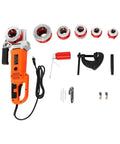 Heavy Duty Electric Pipe Threader Built Tough As Nails For Pro Plumbers With 2300W Copper Motor and six dies for threading.