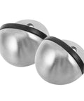 Stainless Steel Door Stopper Two Pack No Drill Half Dome Floor Bumper For Living Room And Bedroom Anti Collision Door Guard To Stop Slams