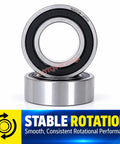 Heavy Duty Double Row Angular Contact Ball Bearings Engineered For Smooth High Speed Runs With Rock Solid Load Bearing And Zero Play Precision In A 12X28X12 Package