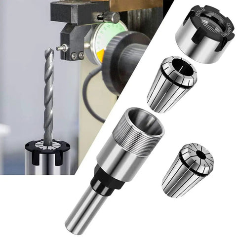 4 Pcs 1/4 Inch Shank Router Collet Extension Set With Chuck Converter Adapter Plus Wrench Spanner For Woodworking Power Tool Accessory Kit, showcasing collet and router bits.