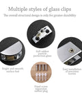 Cabinet Shelf Clips Set Of 10 Durable Frameless Clamp Brackets with close-up of metal surface and mounting hardware