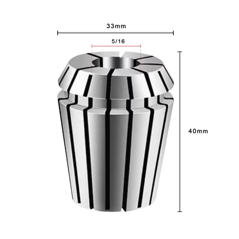 ER32 Spring Collet Set 7 Piece 1/8 To 3/4 Inch Size, 33mm diameter, 40mm height, precision steel collet for CNC workholding.