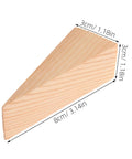 Built Tough Heavy Duty Wooden Door Wedge Stopper 20 Pack Triangular Wall Protector For Office And Bathroom Use, dimensions visible