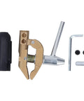 Heavy Duty 800A Grounding Brass Welding Clamp With Rubber Sleeve and large 32mm opening, components laid out.
