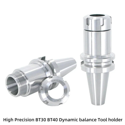 Heavy Duty Bt30 Bt40 Tool Holder For CNC Machining Center With Er11 Er16 Er20 Er25 Er32 Er40 Collets showing high precision, dynamic balance, and grounded shank.