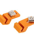 Awesome Hamwesh Low Profile Tiger Claw Clamps Made From Tough 6063 Aluminum, orange color, serrated grip for CNC router machines.