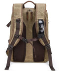 Rugged Batik Waterproof Canvas Camera Backpack With Large Capacity Main Camera Compartment And Anti Theft Rear Access Detachable Divider