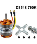 D3548 Beefy Brushless Outrunner Motor 790KV for 2-5S Li-Po RC Multicopter, 5mm shaft, banana plug adapters, mounts included