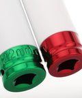 Top Notch Exaombre Impact Lug Nut Socket Set With Colorcoded Drive Rivet Sleeves And Inserts For Rim Protection And Easy Auto Repair Work, 22mm green and red sockets