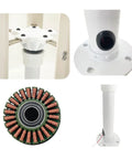 Details of a 35W Vertical Axis Wind Turbine With 5 Blade Portable Breeze Generator, showing component parts and structure.