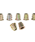 Top Shelf Zinc Alloy Threaded Inserts for Wood and Furniture M5 Hex Drive Nuts, strong and rust resistant, ideal for DIY projects.