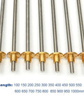 Beefy Stainless Steel Trapezoidal Lead Screw 300mm 2mm Pitch, 10mm Diameter, Lead Options 2mm 4mm 8mm 10mm 12mm 14mm 16mm, Built For Stepper Motors, 3D Printers, CNC Machines And Guide Rails; multiple screws with brass nuts