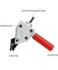 Metal Nibbler Drill Attachment For Sheet Metal Cutting Turn Your Drill Into An Electric Shear, shown with labeled parts